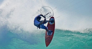  practicing kitesurfing